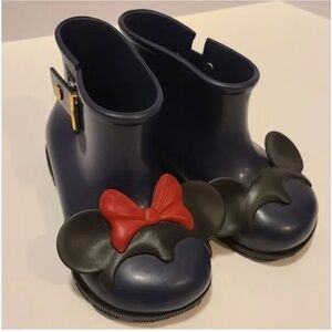 Mini Melissa Disney Mickey and Minnie Rain Boots Toddler Size 10